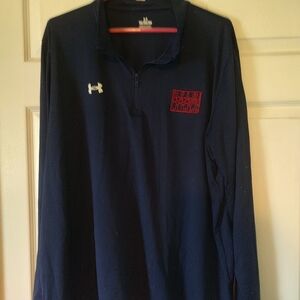 Under Armour Men’s Navy Quarter-Zip Pullover with Red Chest Patch